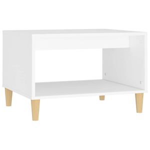 The Living Store Salontafel - Wit - 60 x 50 x 40 cm - Bewerkt hout en massief eucalyptushout