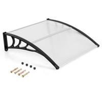 102 x 99 cm Voordak voor de Voordeur Overkapping van Aluminium en Polycarbonaat Zilver