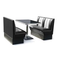 2 x Classic Dinerbooth Zwart + Tafel