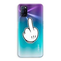 Middle finger black: Oppo A72 Transparant Hoesje