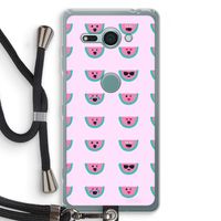 Smiley watermeloenprint: Sony Xperia XZ2 Compact Transparant Hoesje met koord