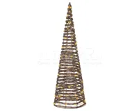 Kerstdecoratie Kegel Wicker 80 LED 60cm Bruin