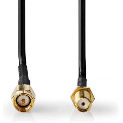 Antennekabel | SMA Male | SMA Female | Verguld | 50 Ohm | Enkelvoudig Afgeschermd | 1.00 m | Rond |