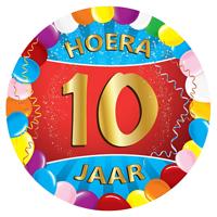 Bierviltjes 10 jaar - 25x stuks - multicolor - verjaardag/feest - feestartikelen