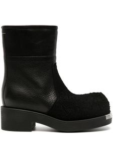 MM6 Maison Margiela Biker suede and leather ankle boots - Noir