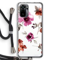 Geschilderde bloemen: Xiaomi Redmi Note 10 Pro Transparant Hoesje met koord