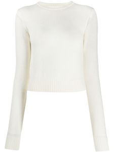 Jil Sander pull crop à bords nervurés - Blanc