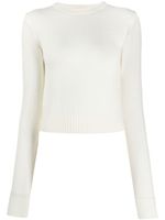 Jil Sander pull crop à bords nervurés - Blanc