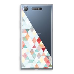 Gekleurde driehoekjes pastel: Sony Xperia XZ1 Transparant Hoesje