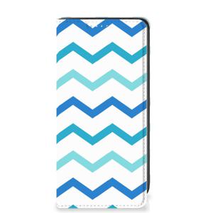 Samsung Galaxy A41 Hoesje met Magneet Zigzag Blauw