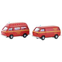 Minis by Lemke LC4342 N Auto Volkswagen T3 set van 2 Duitse brandweerwagens
