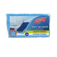 Multy Niet-krassende Schuursponsen Blauw 11x6,5cm 3-pack - thumbnail