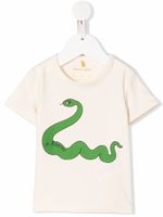 Mini Rodini t-shirt en coton biologique à imprimé serpent - Blanc - thumbnail