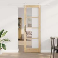 Schuifdeur Bruin 73.5 x 211 cm Hout en metaal Schuifdeur Bruin 73.5 x 211 cm Hout en metaal