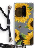Sunflower and bees: OnePlus 8 Transparant Hoesje met koord