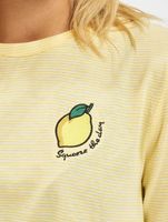 Only / t-shirt Onlfruity Life Stripe JRS in geel - thumbnail