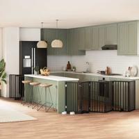 VidaXL Hondenhek inklapbaar 12 panelen 600 cm populierenhout zwart