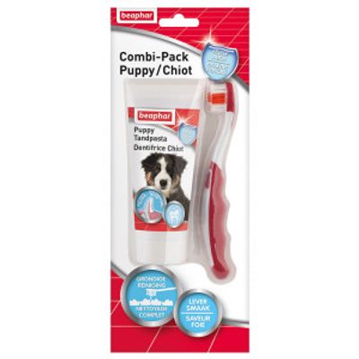 Beaphar Tandpasta en borstel puppy 2 x 50 g