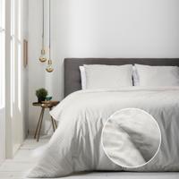 Dekbedovertrek Luna Embossed Chess - Tweepersoons (200x220 cm) - Off-white Microvezel - Dessin: Effen - Luna Bedding - Dekbed-Discounter.nl