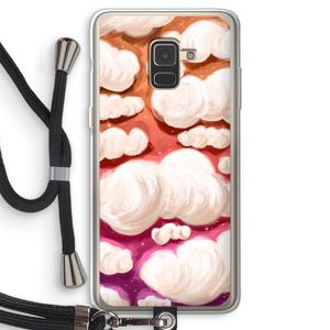 Katoen Wolken: Samsung Galaxy A8 (2018) Transparant Hoesje met koord