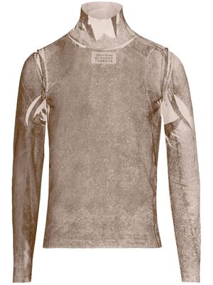 Maison Margiela haut Semigraphic en soie - Gris