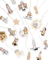HEMA Houten Kersthangers Goud - 19 Stuks (goud)