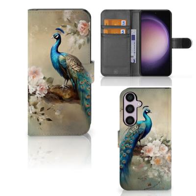 Telefoonhoesje | Met pasjeshouder | voor Samsung Galaxy S24 Plus Vintage Pauwen