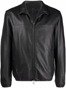 Emporio Armani veste zippée en cuir - Noir