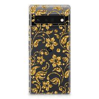 Google Pixel 6 Pro TPU Case Gouden Bloemen - thumbnail