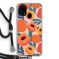 Perzik: Samsung Galaxy M31 Transparant Hoesje met koord
