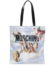 Moschino sac porté épaule à imprimé graphique - Bleu