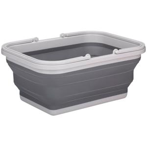 Alpina Wasmand/draagmand opvouwbaar - kunststof - 19 Liter - grijs - 38 x 28 x 18 cm   -