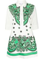 RED Valentino floral-embroidery cotton mini dress - Blanc - thumbnail