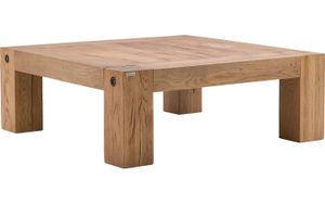 Goossens Salontafel Houston vierkant, hout eiken donker bruin, stijlvol landelijk, 110 x 40 x 110 cm