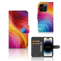 Book Case voor iPhone 15 Pro Regenboog - thumbnail