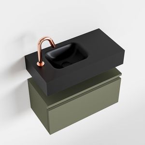 Toiletmeubel Mondiaz Andor | 60 cm | Meubelkleur Army | Lex vrijhangend wastafel Urban Links | 1 kraangat