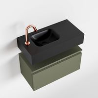 Toiletmeubel Mondiaz Andor | 60 cm | Meubelkleur Army | Lex vrijhangend wastafel Urban Links | 1 kraangat