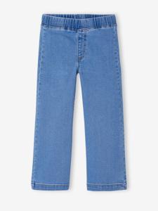 Wijde tregging voor meisjes van denim middenblauw