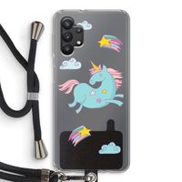 Vliegende eenhoorn: Samsung Galaxy A32 5G Transparant Hoesje met koord
