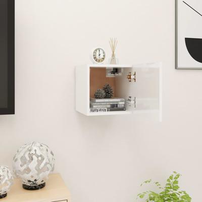 Tv-wandmeubel 30,5x30x30 cm hoogglans wit