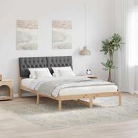 Bedframe met Gevoerd Hoofdgedeelte Bruin 135 x 190 cm
