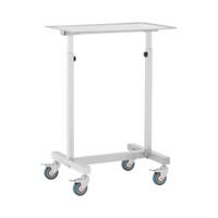 Instrumententafel - verrijdbaar - 600 x 400 mm - in hoogte verstelbaar - RVS/rubber