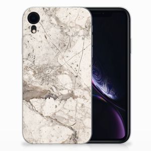 Apple iPhone Xr TPU Siliconen Hoesje Marmer Beige