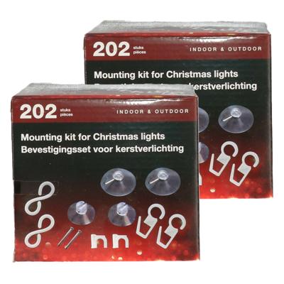 Bevestigingsset voor kerstverlichting - 404-delig - lichtsnoeren ophangen en bevestigen set