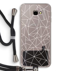 Geometrische lijnen wit: Samsung Galaxy J4 Plus Transparant Hoesje met koord