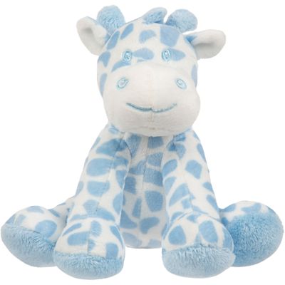 Suki Gifts knuffeldier - giraffe - zittend - blauw/wit - pluche - safari dieren - 14 cm