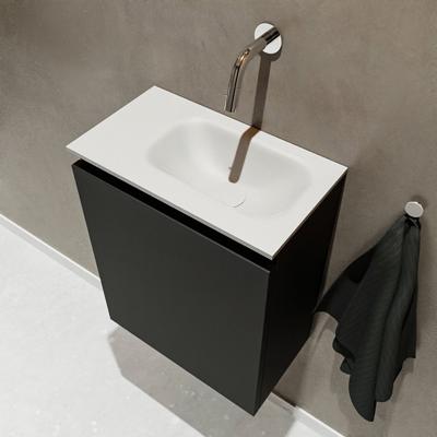 Toiletmeubel Mondiaz Ture | 40 cm | Meubelkleur Urban | Eden wastafel Talc Rechts | Zonder kraangat