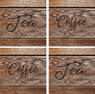 Thee koffie houten onderzetter retro onderzetters