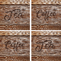 Thee koffie houten onderzetter retro onderzetters