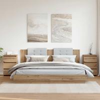 Nachtkastjes 2 st 40x35x62,5 cm bewerkt hout artisanaal eiken